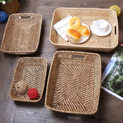 Honey Brown Rattan Tray Set Of 4 Wholesale