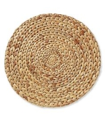 Set of 2 Round Water Hyacinth handmade Placemat, Braided Mat Heat Resistant Hot Insulation, Vintage natural Decor Table Top Tablewares
