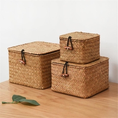 Bamboo storage basket fruits clothing bags pinic suitcase for camping