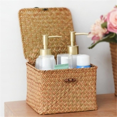 Bamboo storage basket fruits clothing bags pinic suitcase for camping