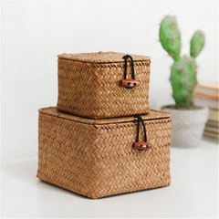 Bamboo storage basket fruits clothing bags pinic suitcase for camping