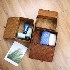Bamboo storage basket fruits clothing bags pinic suitcase for camping
