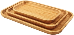 modern table decoration food fruit ice tray 35x35cm wood bamboo servuing tray wholesale