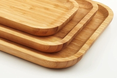 modern table decoration food fruit ice tray 35x35cm wood bamboo servuing tray wholesale