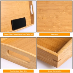 Round Bamboo Fibre Serving Tray, BPA Free Food Tray