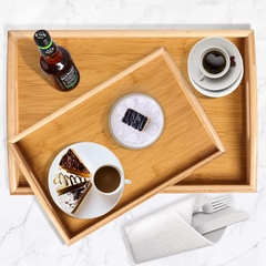 Round Bamboo Fibre Serving Tray, BPA Free Food Tray