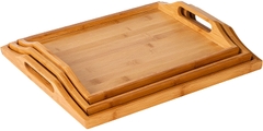 Traditional Chinese Style and Bamboo Material serving tray with handles