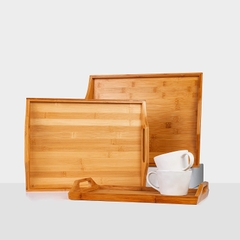 Traditional Chinese Style and Bamboo Material serving tray with handles