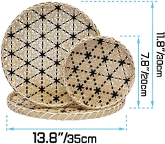 SET Of 2 Rattan Tray With Mother Of pearl made in Vietnam Wholesale