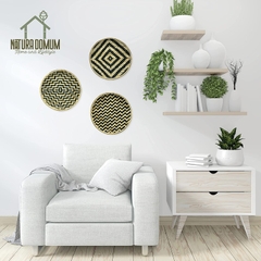 Round Serving Tray Wooden Bamboo Circle Tray High quality large custom food melamine mdf board 100% biodegradable Serving tray