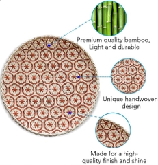 Vietnam Handmade Rectangle Bamboo Rattan Decorative Trays for Stuffs Storage or Home Decor