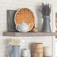 Woven Round Bamboo Rattan Decorative Trays for for Breakfast, Drinks, Snack for Coffee Serving Tray