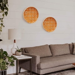 Woven Round Bamboo Rattan Decorative Trays for for Breakfast, Drinks, Snack for Coffee Serving Tray