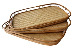 Wholesale Eco-friendly Woven Bamboo Wicker food & drink Serving Tray made in Vietnam