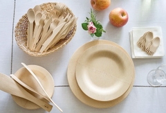 Wholesale Eco-friendly Vietnamese Round Bamboo Disposable Plates