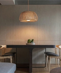 New style decorative  natural hanging ball lighting  interior woven bamboo pendant  lamp lights for restaurant