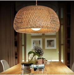 New style decorative  natural hanging ball lighting  interior woven bamboo pendant  lamp lights for restaurant