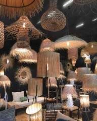 New style decorative  natural hanging ball lighting  interior woven bamboo pendant  lamp lights for restaurant
