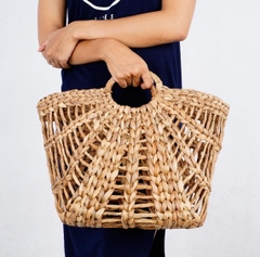 Natural Basket Handmade Straw bag Water Hyacinth Bag Woven Bag Sea Grass Bag Beach Bag top Handle Bag Large Size