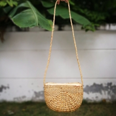 Natural Basket Handmade Straw bag Water Hyacinth Bag Woven Bag Sea Grass Bag Beach Bag Hand Bag Red Fabric