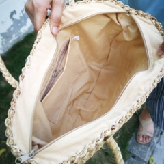 Wholesale High Quality Water Hyacinth Handbag with Rattan Handle Straw Tote Bag Fashion Summer Beach Bag Ladies Handbag