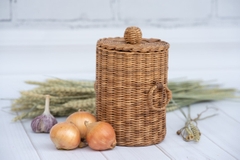 Rattan basket for onions potatoe and garlic 05