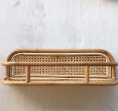 Rattan Wall Shelf With Hooks 10