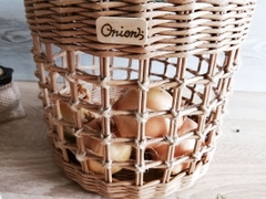Rattan basket for onions potatoe and garlic 11