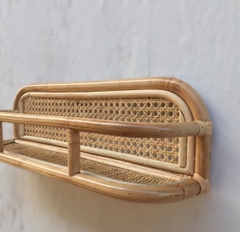 Rattan Wall Shelf With Hooks 10