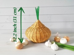 Rattan basket for onions potatoe and garlic 09