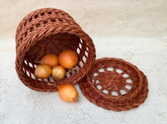 Rattan basket for onions potatoe and garlic 12