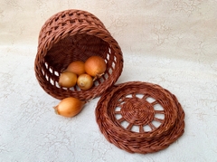 Rattan basket for onions potatoe and garlic 12