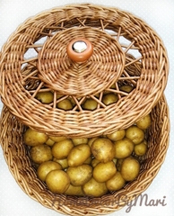 Rattan basket for onions potatoe and garlic 08