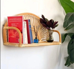 Hot trend Rattan Arc Wall Shelf Handmade