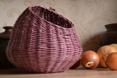Rattan basket for onions potatoe and garlic 06