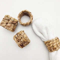 Round Woven Napkin Ring, Water Hyacinth Napkins Rings, Rustic Napkin Rings, Handmade Braided Grass Napkin Ring