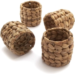 Round Woven Napkin Ring, Water Hyacinth Napkins Rings, Rustic Napkin Rings, Handmade Braided Grass Napkin Ring