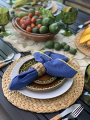 Round Woven Napkin Ring, Water Hyacinth Napkins Rings, Rustic Napkin Rings, Handmade Braided Grass Napkin Ring