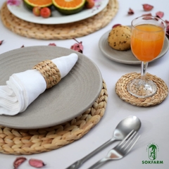Round Woven Napkin Ring, Water Hyacinth Napkins Rings, Rustic Napkin Rings, Handmade Braided Grass Napkin Ring