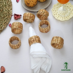 Round Woven Napkin Ring, Water Hyacinth Napkins Rings, Rustic Napkin Rings, Handmade Braided Grass Napkin Ring