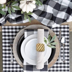 Woven Napkin Rings Set of 4,Handmade Rattan Fall Napkin Rings Holders,Natural Napkin