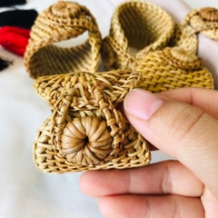 Natural Water Hyacinth Seagrass Woven Placemats, Round and Thick -Set of Matching Napkin Rings