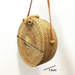 Lowest Price Vietnam Handicraft Bali Round Rattan Bags Ladies Vintage Style Woven Cross Body Bags