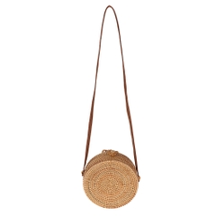 Lowest Price Vietnam Handicraft Bali Round Rattan Bags Ladies Vintage Style Woven Cross Body Bags