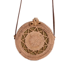 Vietnam Beauty Handmade Bali Round Rattan Bag With Strap Retro Summer Beach Shoulder Circle Ladies Handbags