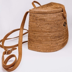 2020 New arrivals Vietnam Natural brown Rattan Women backpack Leather Strap handmade Summer Fashion Straw beach Travelling bag