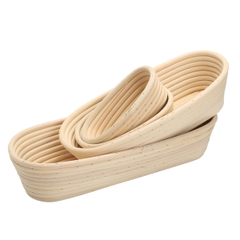 Premium Quality Natural Rattan Long Oval Proofing Basket Loaf 4 sizes Professional Baking Tool for Bakery
