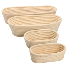 Premium Quality Natural Rattan Long Oval Proofing Basket Loaf 4 sizes Professional Baking Tool for Bakery