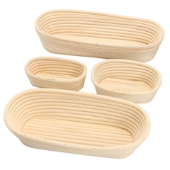 Premium Quality Natural Rattan Long Oval Proofing Basket Loaf 4 sizes Professional Baking Tool for Bakery