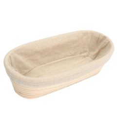 High quality 100% Eco-friendly Rattan Long Oval Rattan Bread Proofing Basket 28 cm Bread Maker with Liner
